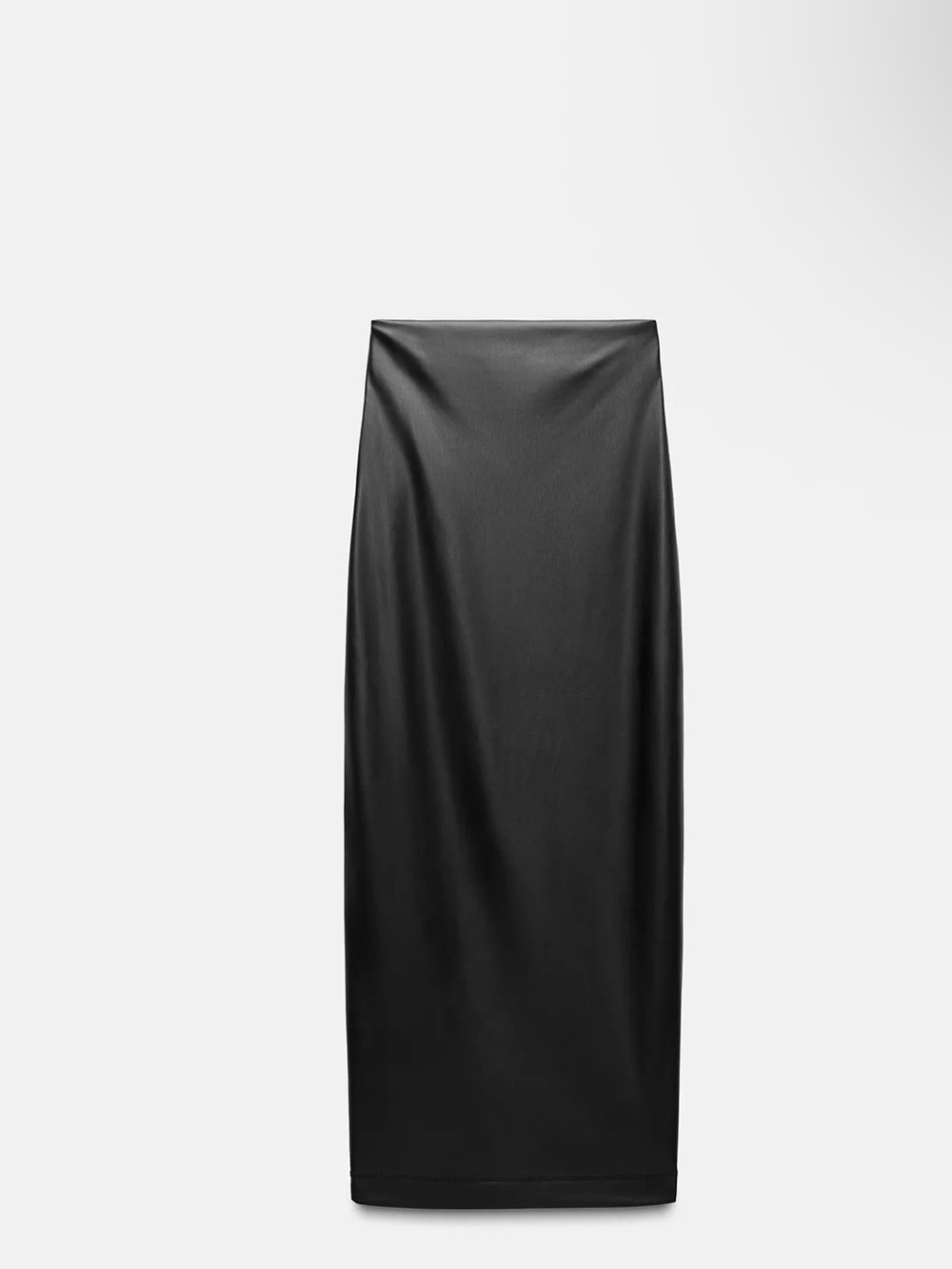 Zara ZW Collection Faux Leather Slit Skirt – Black – Size M